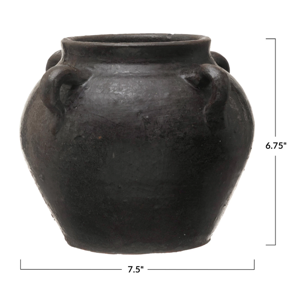 Found Decorative Clay Jar - Small