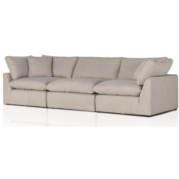 Stevie 3 Piece Sectional with Ottoman in Gibson Wheat