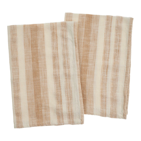 Cabana Stripe Tea Towels in Terracotta