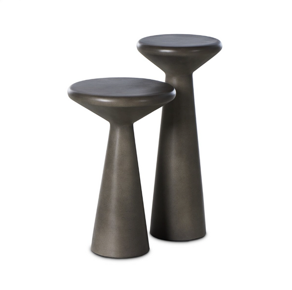 Ravine Concrete End Tables in Dark Grey (Set of 2)