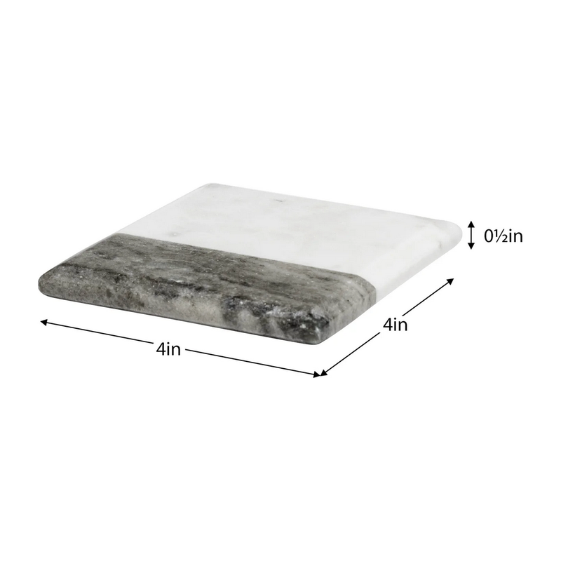 Two Tone Marble Square Coasters 4 Piece Set