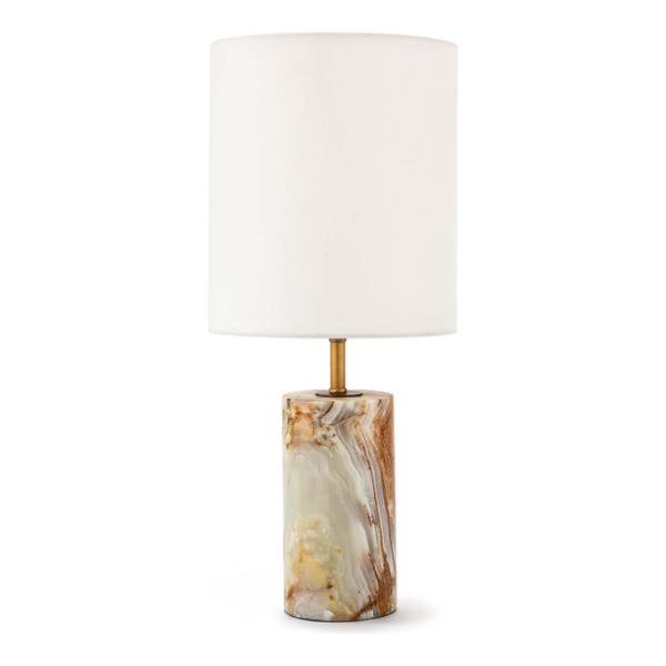 Jade and Brass Mini Cylinder Lamp