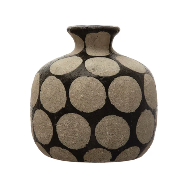 Adele Vase Short in Black/Cement