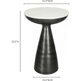 Fontaine Side Table in Aluminum/Marble