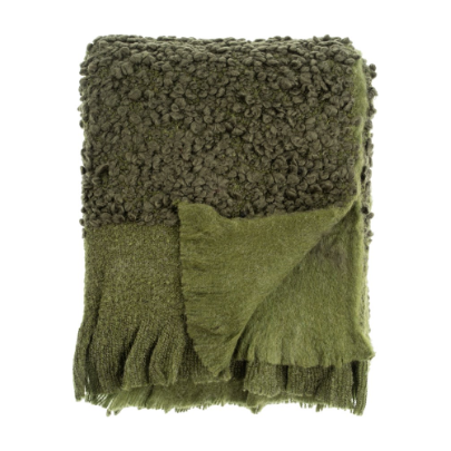 Vallnord Boucle Throw in Olive