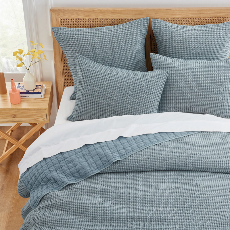 Mills Waffle Chambray Quilt Set