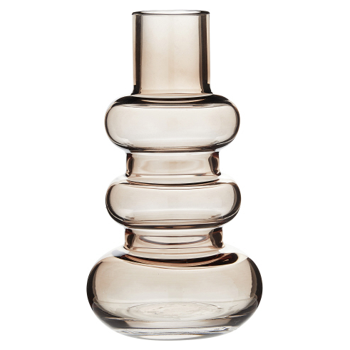 Brown Glass Bubble Vase - Small