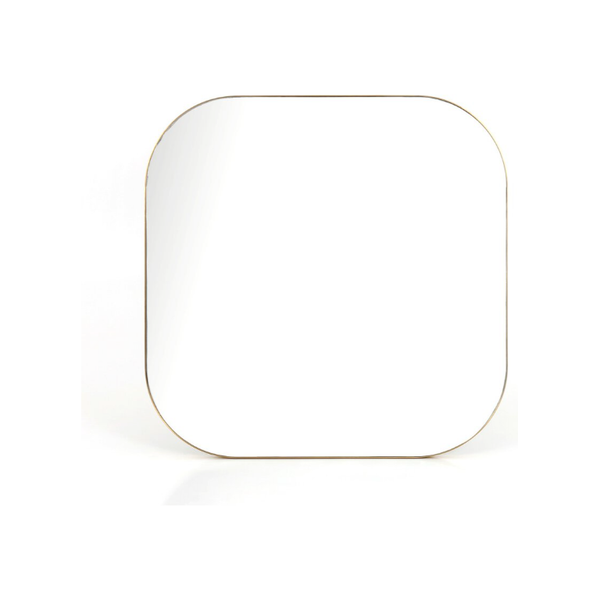 Bellvue Square Mirror in Polished Brass