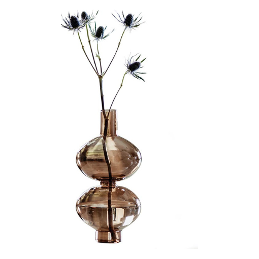 Brown Glass Bubble Vase - Large