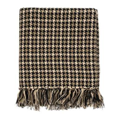 Houndstooth Throw in Brown