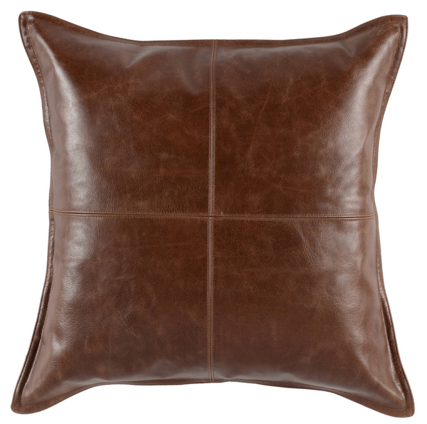 Leather Kona Brown Cushion 22"x 22"