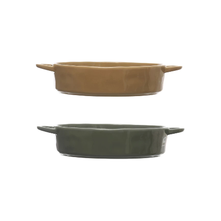 Quart Stoneware Serving Bowl/Baker with Handles, 2 Colours