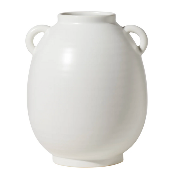 Capri Double Handle Vase in White