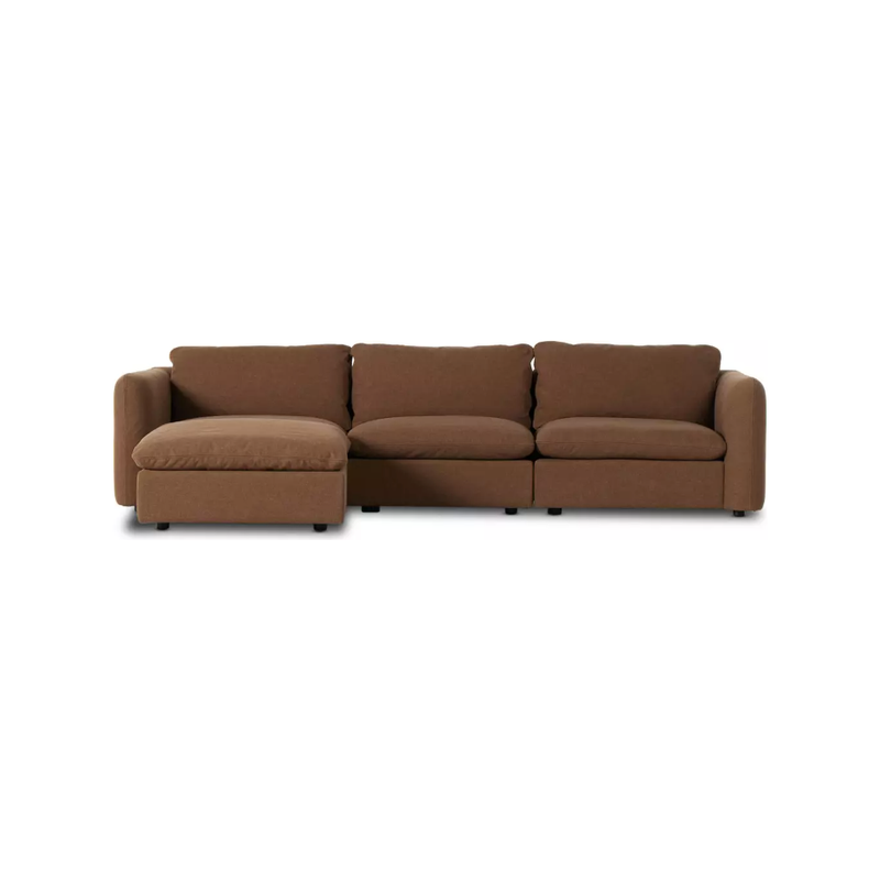 Ingel 3-Piece Sectional with Ottoman - Antwerp Caffe