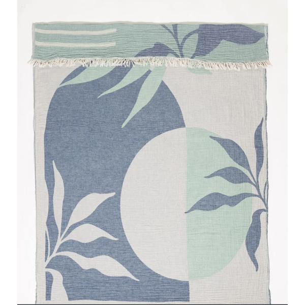 Tofino Towel Co. - Terra Botanical Throw - Denim/Sage
