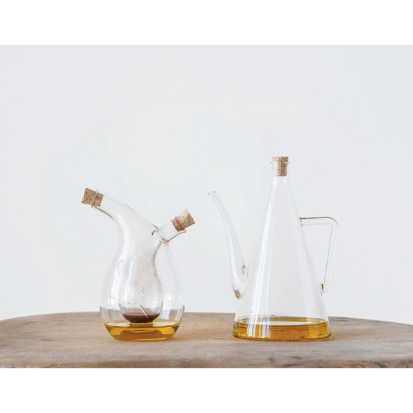 Oil and Vinegar Cruet with Cork Stoppers