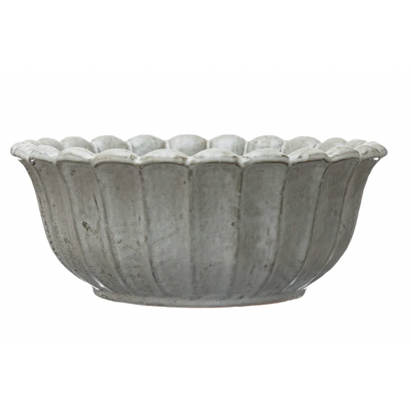 Stoneware Flower Shaped Bowl (Each One Will Vary)