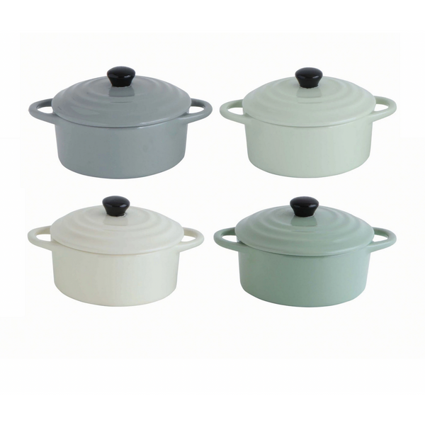 Stoneware Mini Baker with Lid, 4 Colours