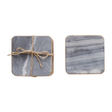 Marble Coasters with Gold Edge, Set of 4