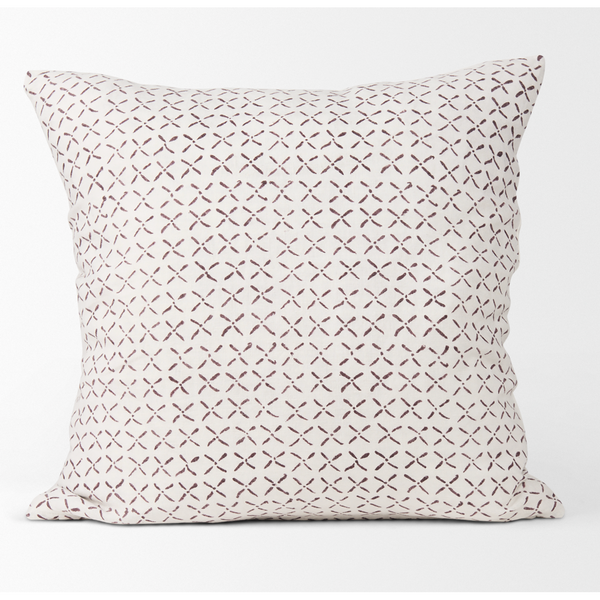 Jayden Cushion in Cream and Merlot 22" x 22"