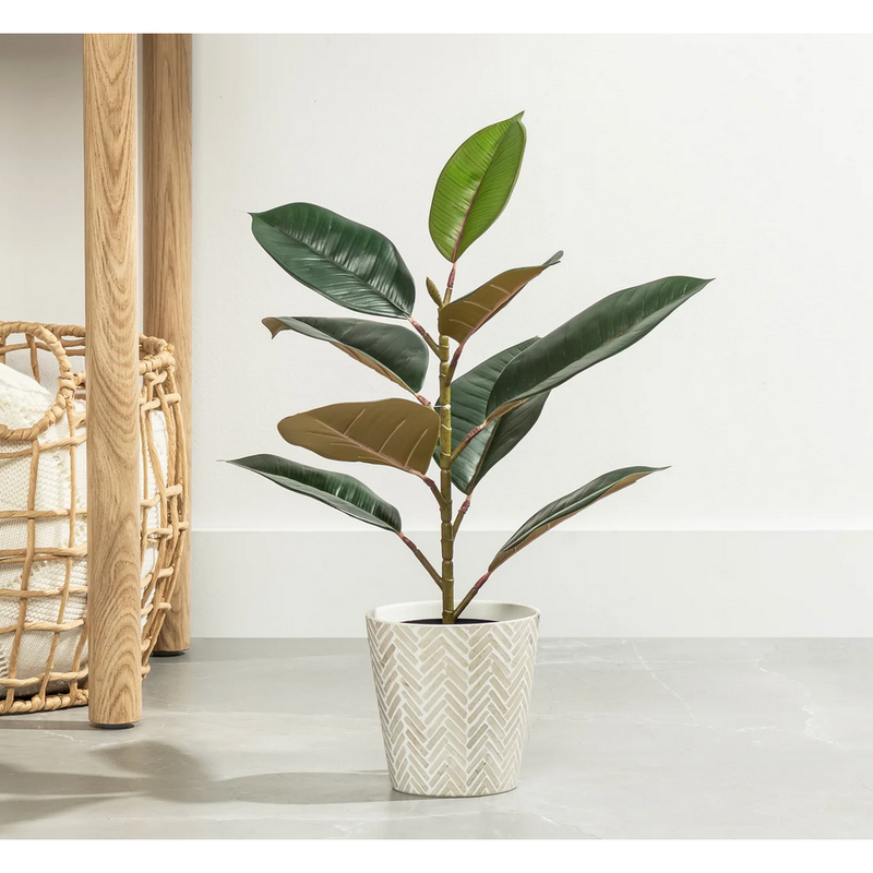 faux potted rubber tree Rubber Tree 21h" Faux Potted Plant