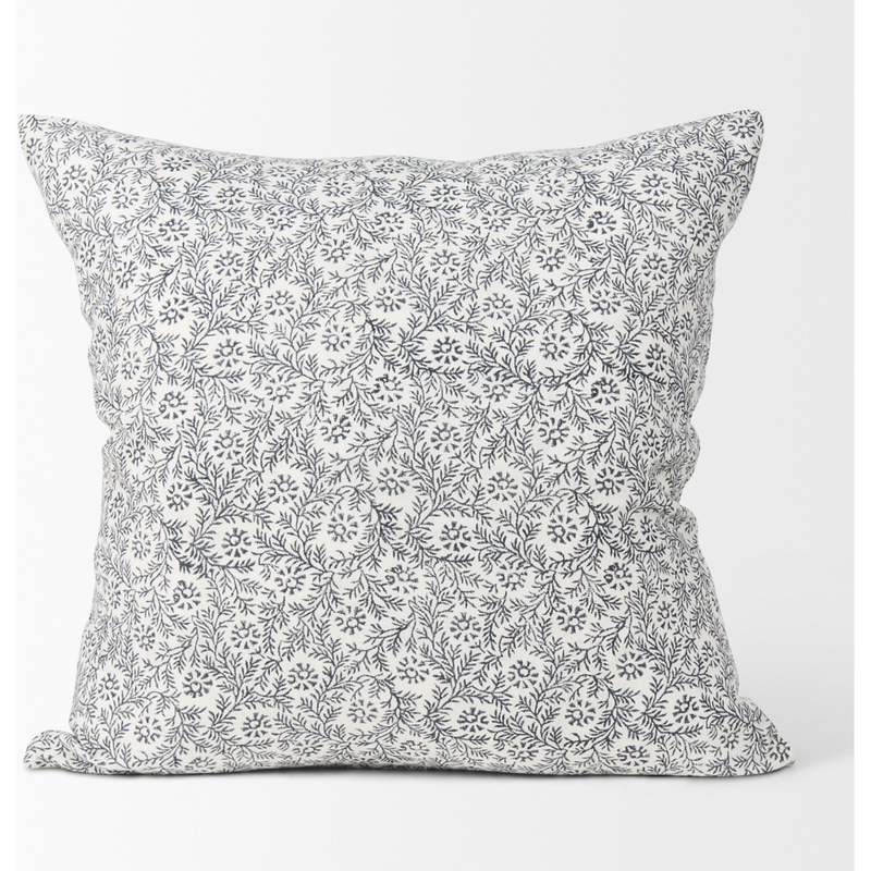 Jayne Cushion - Cream and Indigo