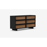 Stadium Double Dresser in Black Oak