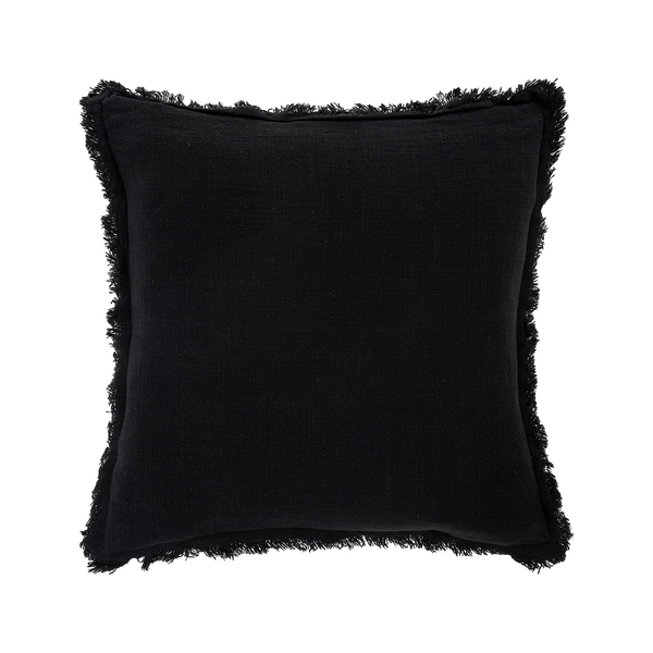 Frayed Edge Cushion - Black