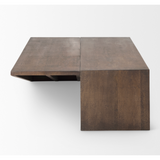 West Medium Brown Wooden Angled Coffee Table