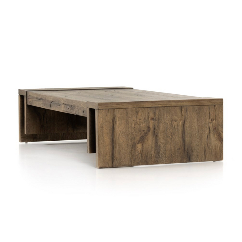 Beam Coffee Table with Rustic Fawn Veneer