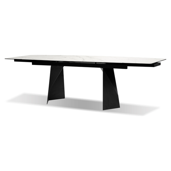 Prism Double Extension Dining Table in Carrera