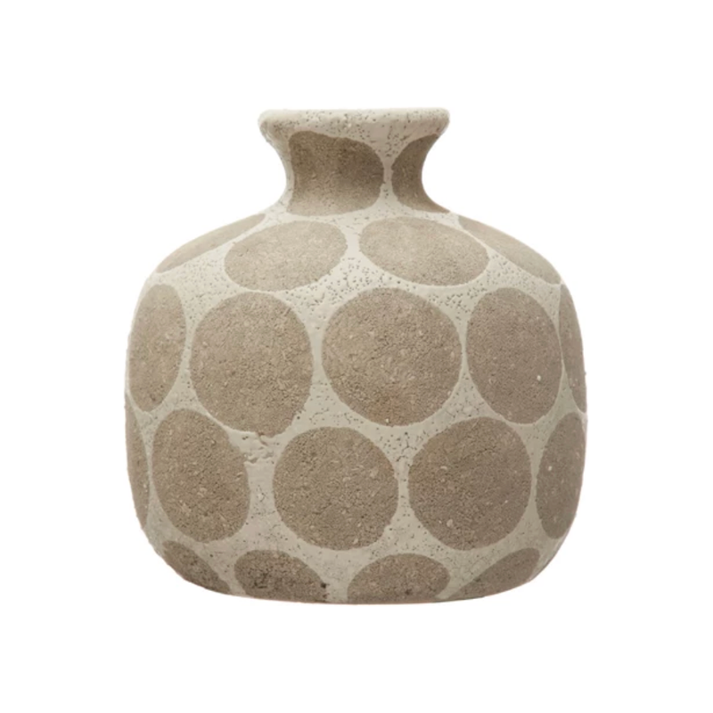 Adele Vase Short in White/Cement