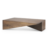 West Medium Brown Wooden Angled Coffee Table