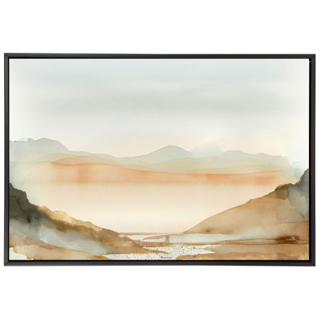 Silent Hillside Art with Black Frame