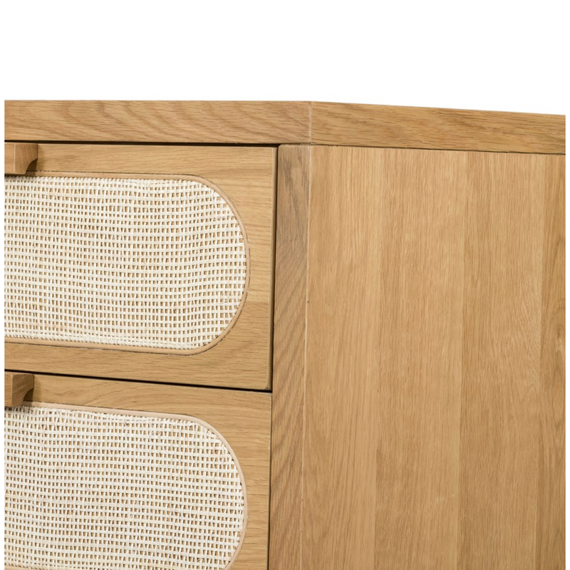 Allegra 5 Drawer Dresser in Natural Cane