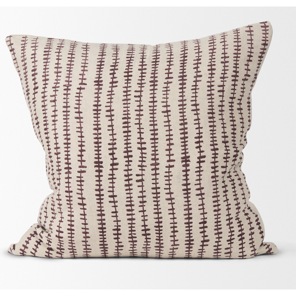 Jenna Cushion - Beige and Merlot