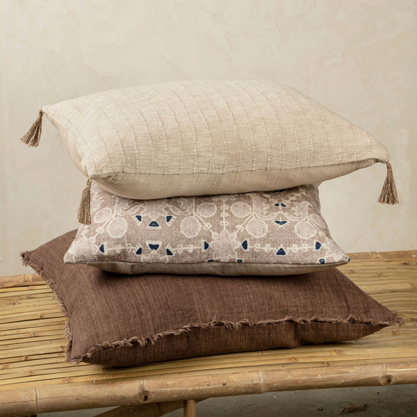 Lina Linen Cushion in Mocha