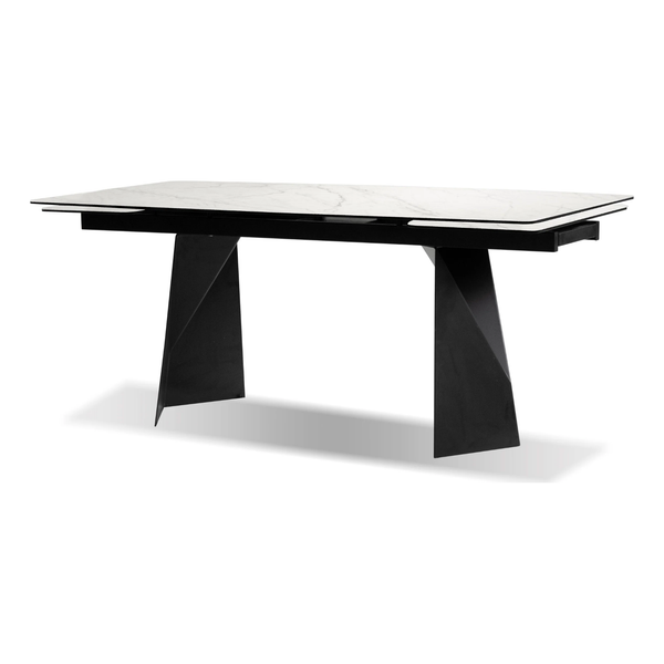Prism Double Extension Dining Table in Carrera