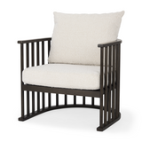 Kopoki Accent Chair in White Boucle/Dark Brown