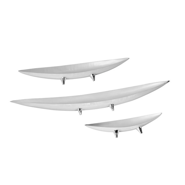 Tapered Boat Set in Silver
