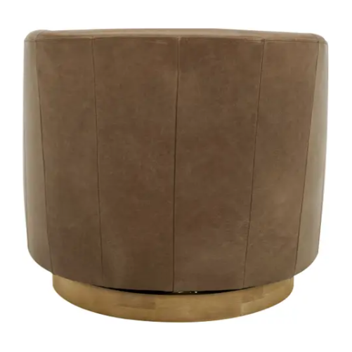 Oscy Swivel Chair in Tan Leather