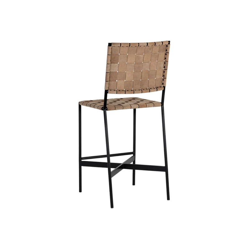 Omari Counter Stool in Sueded Light Tan