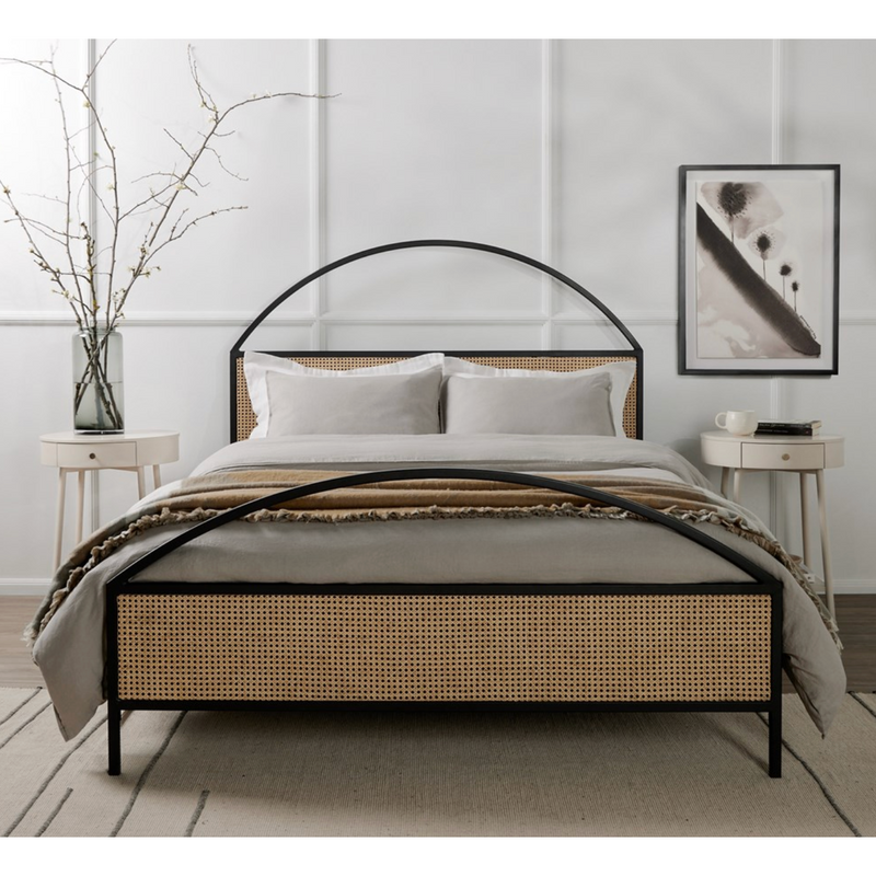 Natalia Bed King in Natural Circle Cane