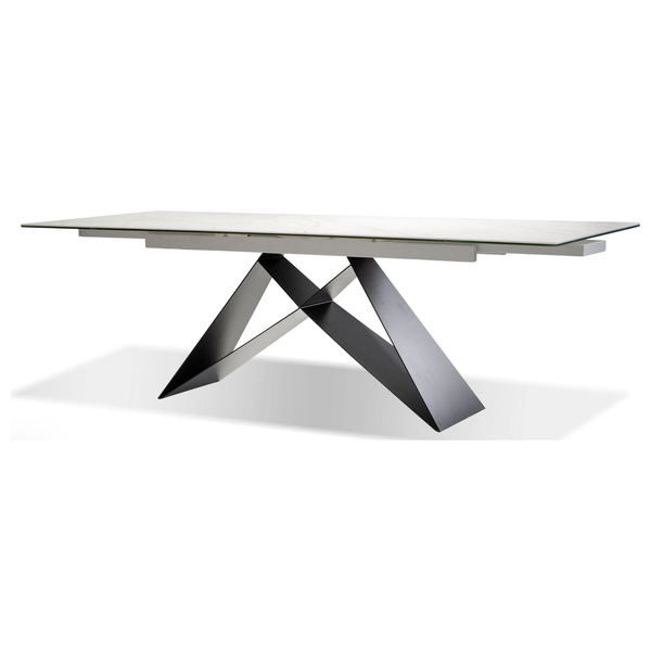 The W Double Extension Dining Table in Carrera