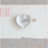 Stoneware Heart Shaped Dish with Dots