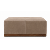 Felix Large Leather Ottoman in Smoke Suede