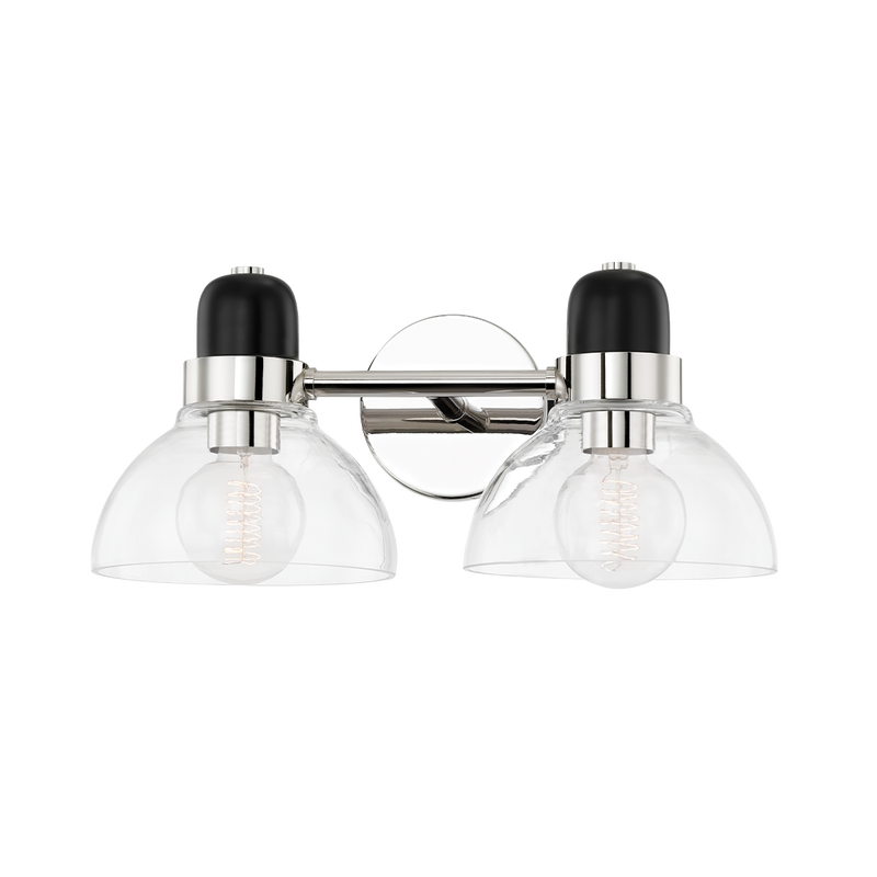 Camile Two Light Sconce in Polished Nickel