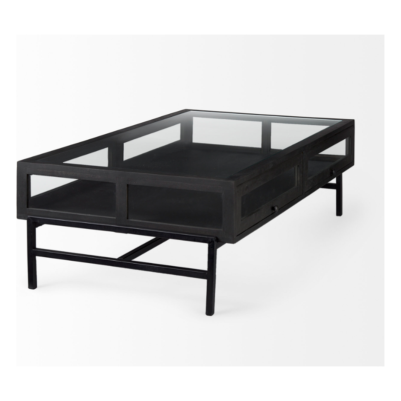 Arelius Rectangular Coffee Table in Black