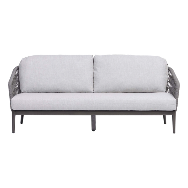 Poinciana Sofa in Canvas Granite with Ash Grey Frame and Lava Grey Rope