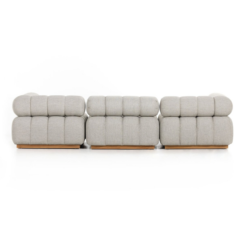 Roma Outdoor 3-Piece Sectional Sofa in Faye Ash